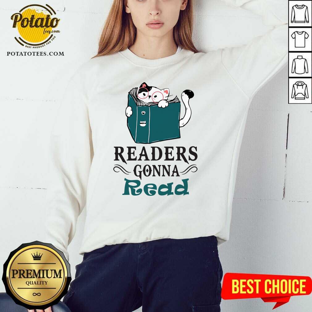 Nice Readers Gonna Read Cat Book Shirt - Image 3