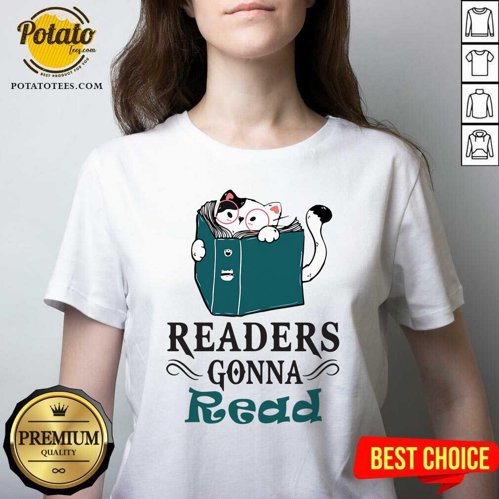 Nice Readers Gonna Read Cat Book Shirt - Image 2