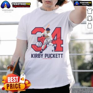 Official Teambrown Kirby Puckett Baseball Hall Of Fame Member Signature T-Shirt