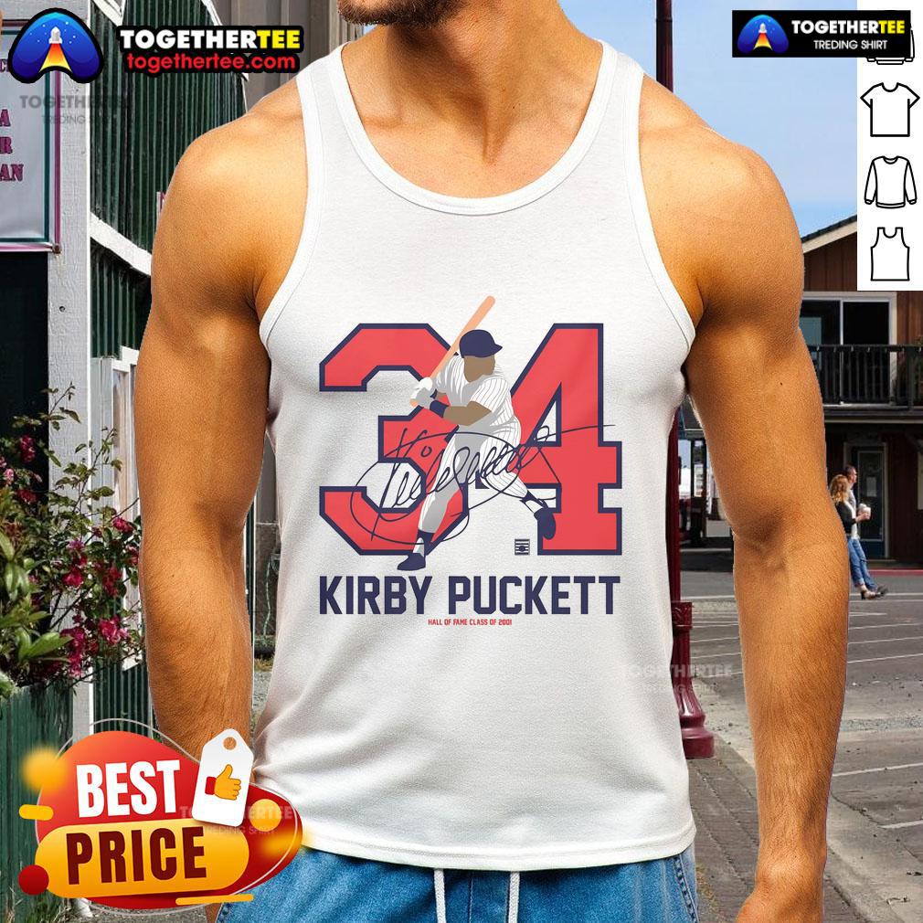 Official Teambrown Kirby Puckett Baseball Hall Of Fame Member Signature T-Shirt - Image 4