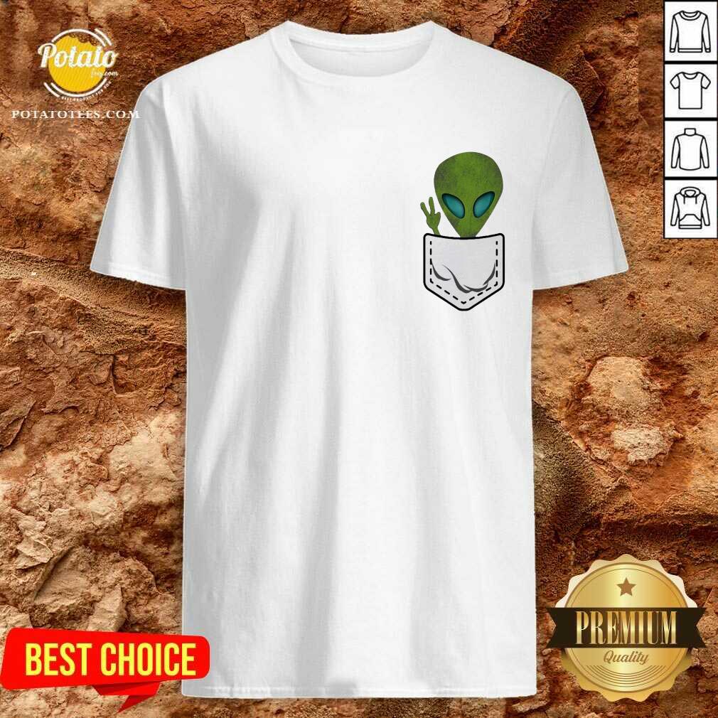 Alien Pocket Cool Funny Cute Peace Ufo Gift Shirt
