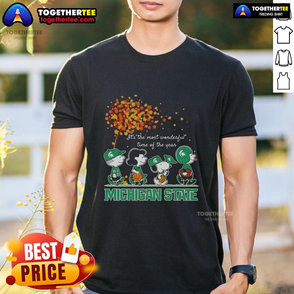 Original Snoopy And Friends Michigan State It's The Most Wonderful Time Of The Year Autumn T-Shirt
