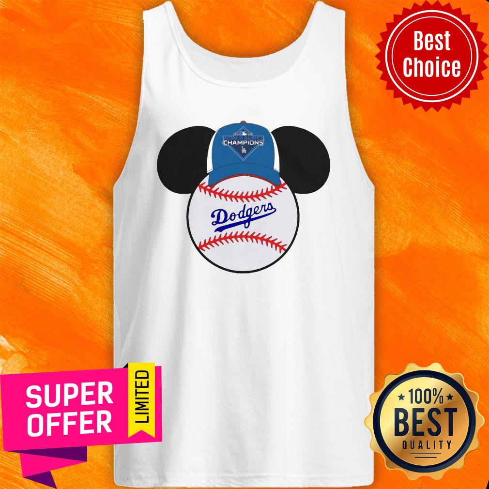 Funny L.A Dodgers Mickey Mouse Champions 2020 T-Shirt - Image 4