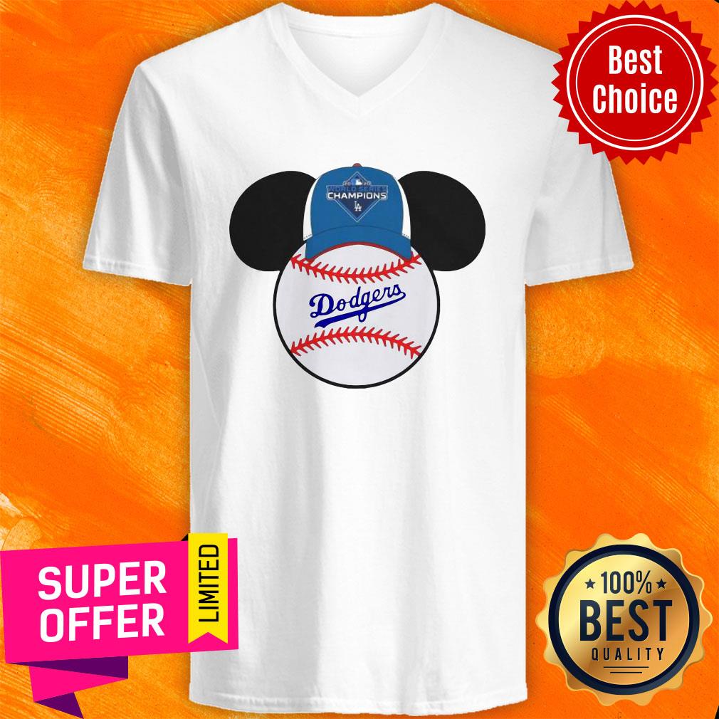 Funny L.A Dodgers Mickey Mouse Champions 2020 T-Shirt - Image 3