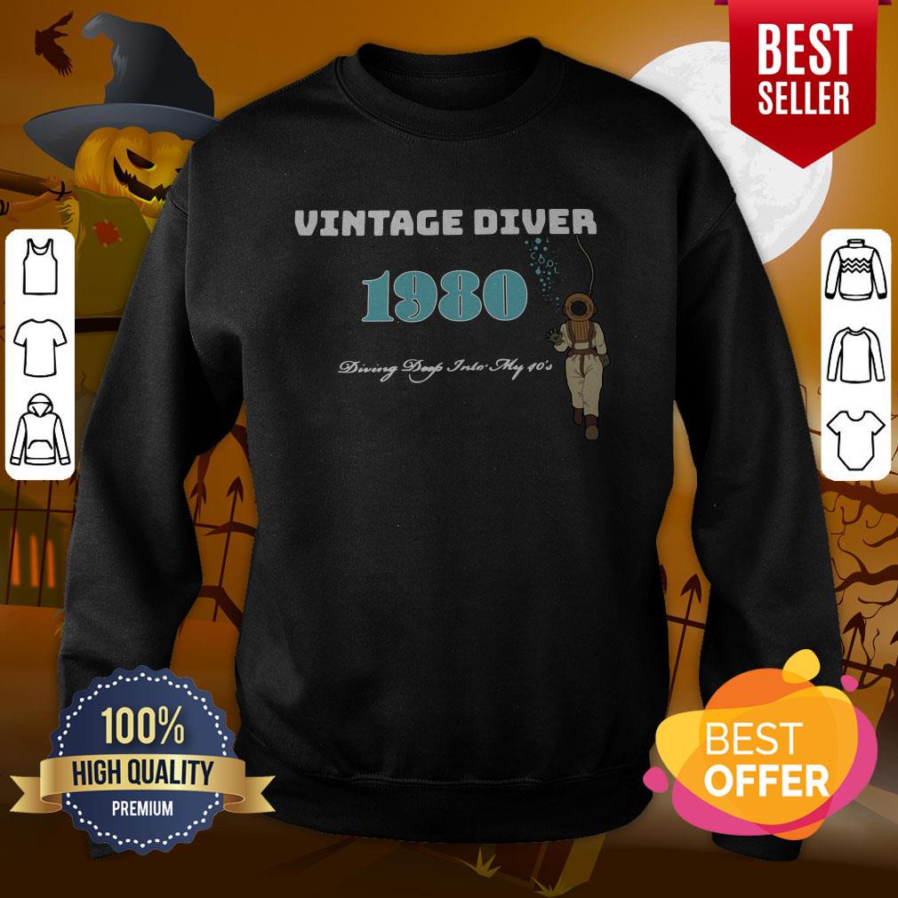 Important Vintage Diver 1980 Diving Deep Into My 40’s Shirt - Image 4