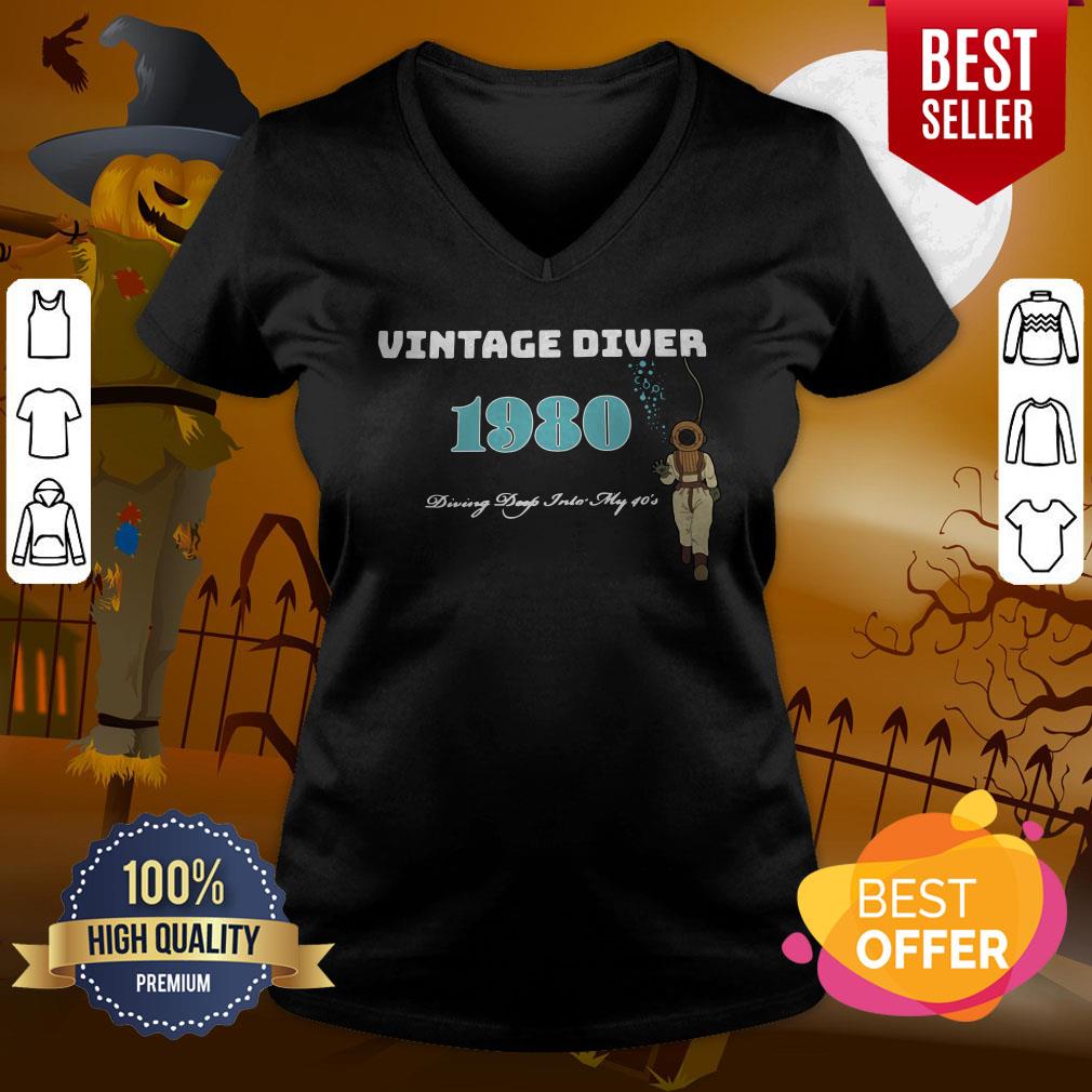 Important Vintage Diver 1980 Diving Deep Into My 40’s Shirt - Image 2