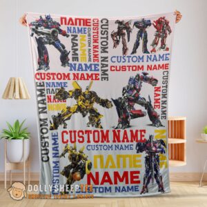 Happy Hot Transformers Optimus Prime & Bumblebee Blanket Fleece Customized Blanket