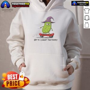 Alternative view of Nice Spooky Cucumber Wizard On Skateboard T-Shirt