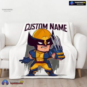 Alternative view of Official Marvel Chibi Wolverine Blanket Fleece Customized Blanket