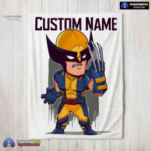 Official Marvel Chibi Wolverine Blanket Fleece Customized Blanket