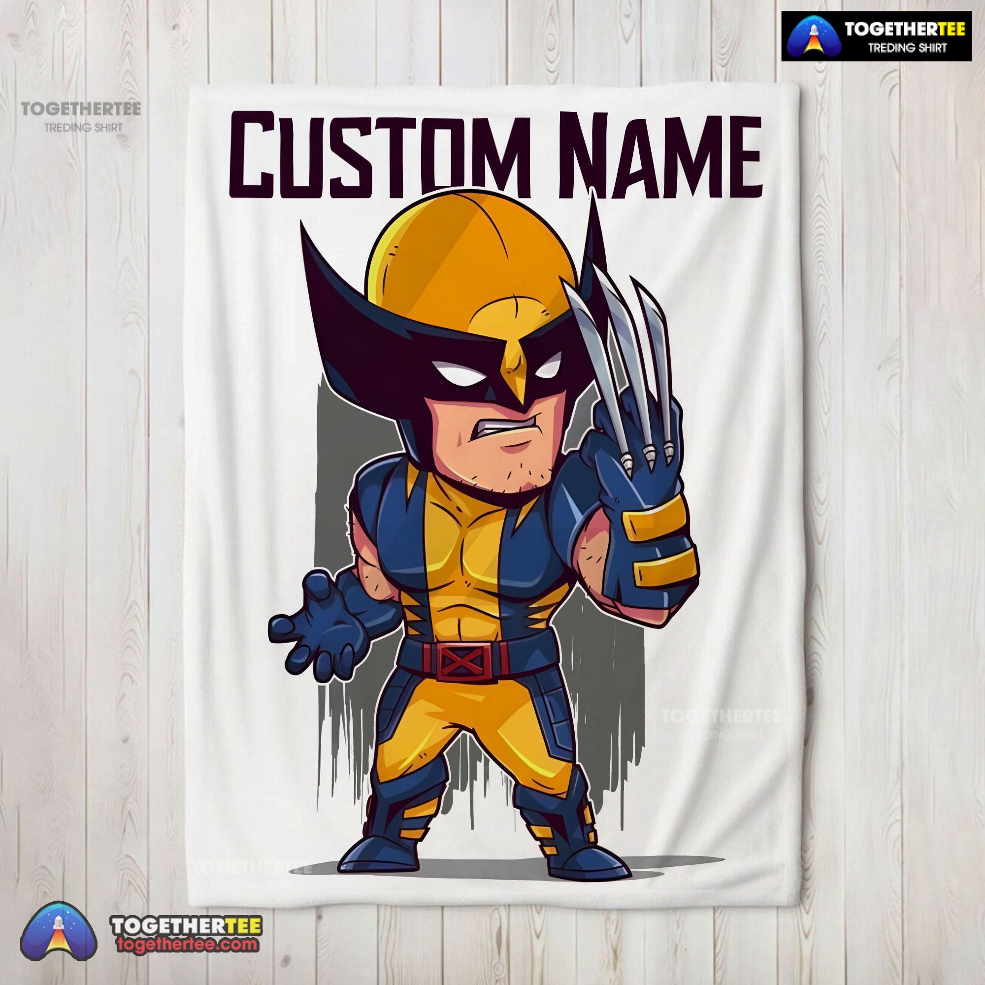 Official Marvel Chibi Wolverine Blanket Fleece Customized Blanket