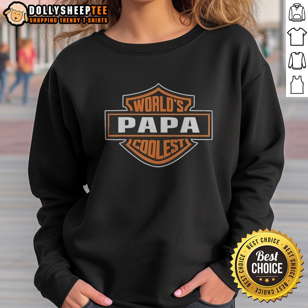 Awesome Papa Harley Davidson Worlds Coolest Shirt - Image 4