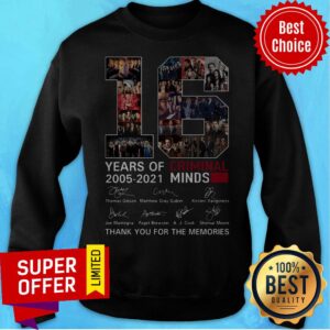 Alternative view of 16 Years Of Criminal Minds 2005 2021 Thank You For The Memories Signatures Shirt