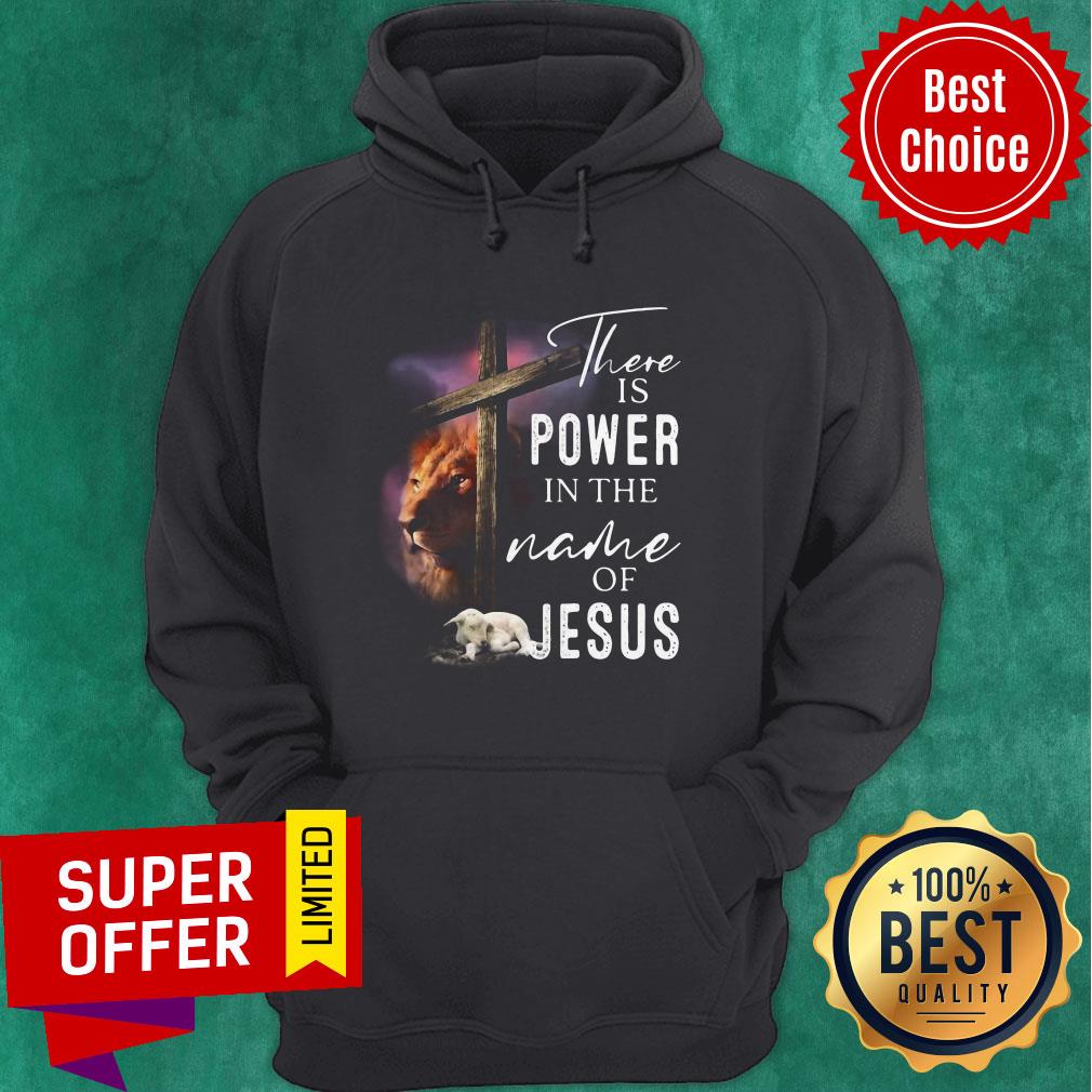 Official Lion And Goat There Is Power In The Name Of Jesus Shirt - Image 3