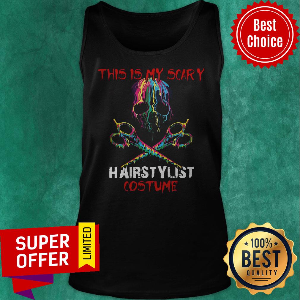Premium Skull This Is My Scary Hair Stylist Costume Halloween Shirt - Image 5