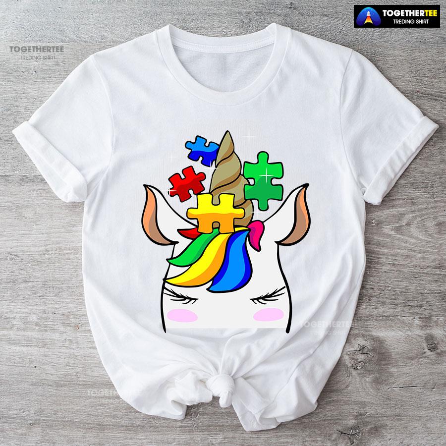 Unicorn Autism Puzzle Pieces T-Shirt