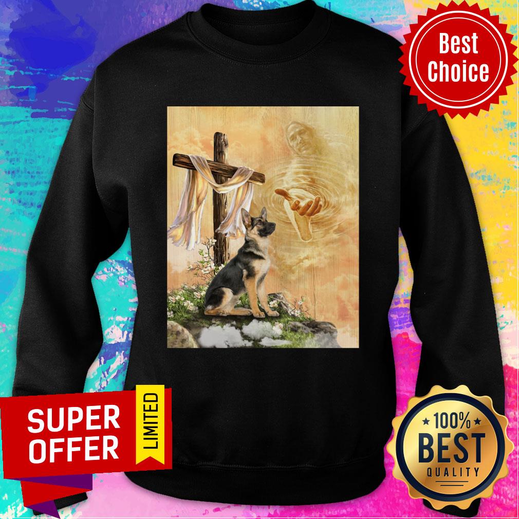 German Shepherd Canvas God Hand Shirt - Image 4