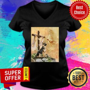 Alternative view of German Shepherd Canvas God Hand Shirt