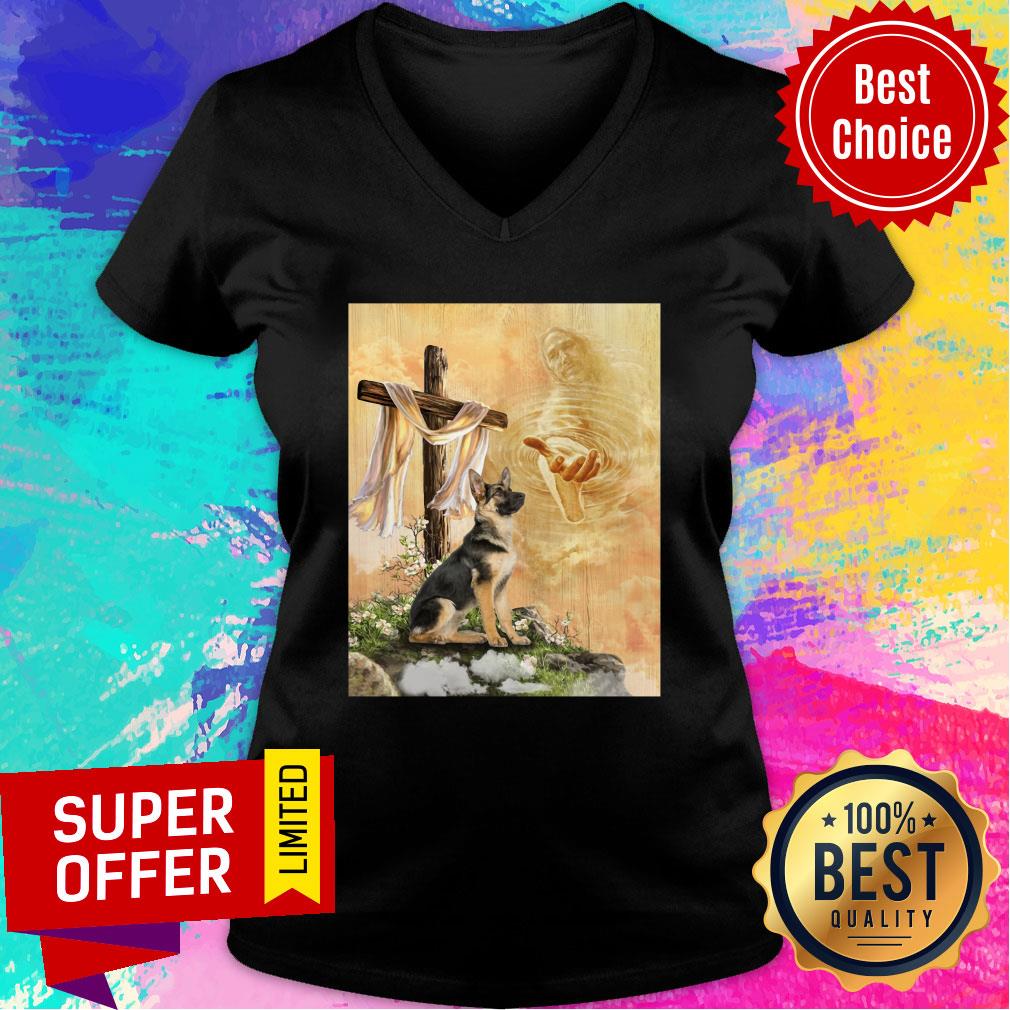 German Shepherd Canvas God Hand Shirt - Image 2