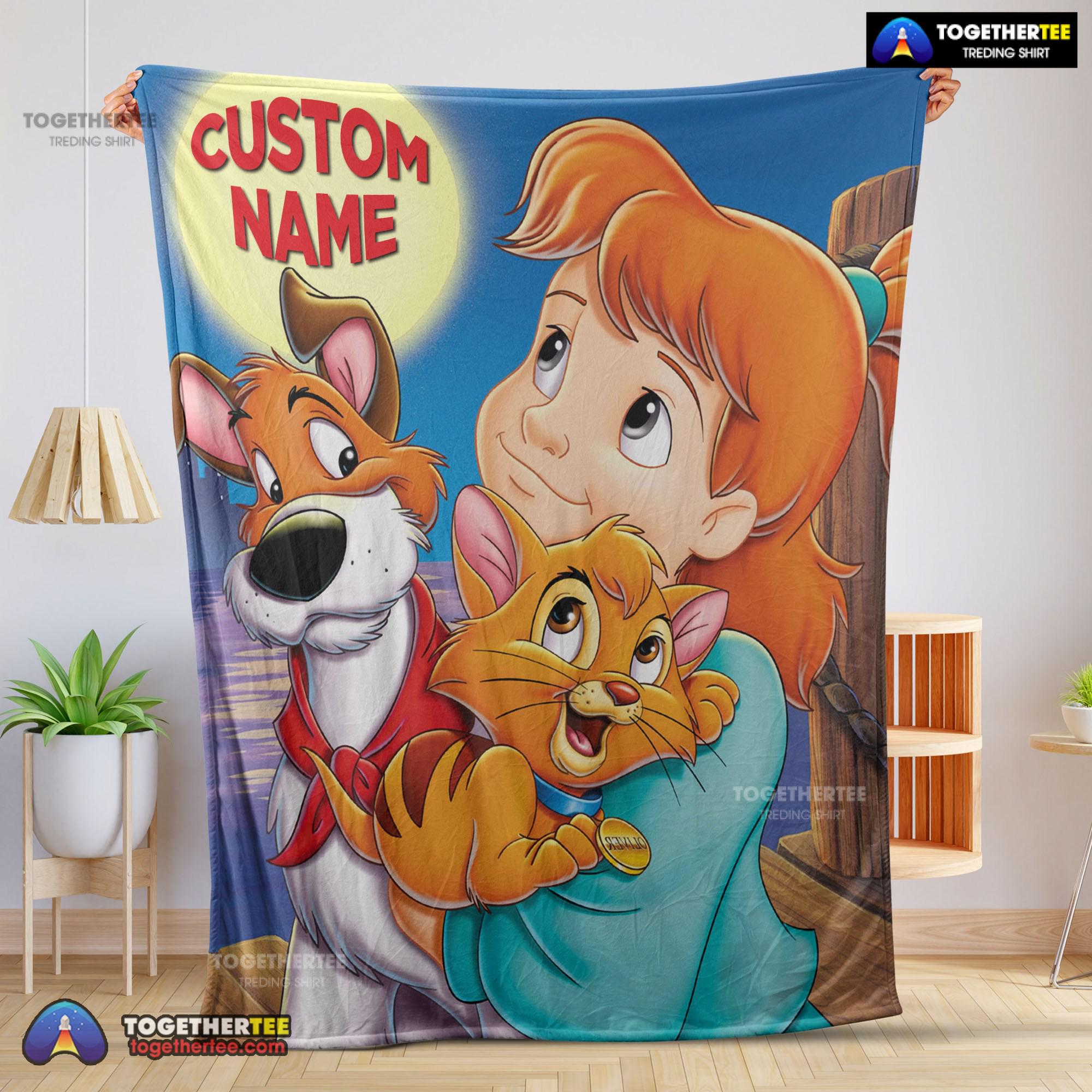 Official Disney Oliver & Company Jenny Foxworth Oliver Dodger Blanket Fleece Customized Blanket