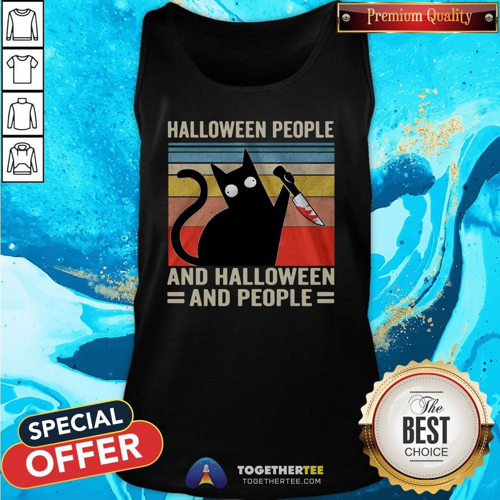Premium I Hate Halloween And Halloween And People Vintage Shirt - Image 3