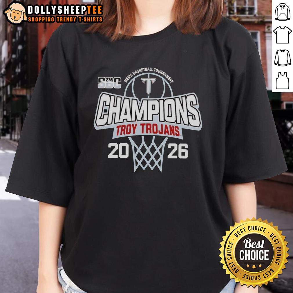 Good Troy Trojans Men's Basketball Tournament Champions 2026 T-Shirt - Image 3