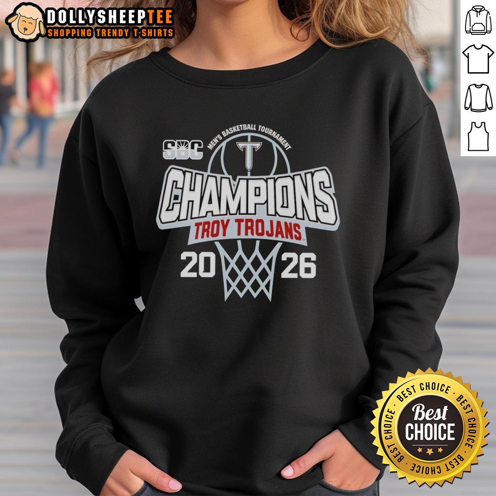 Good Troy Trojans Men's Basketball Tournament Champions 2026 T-Shirt - Image 5