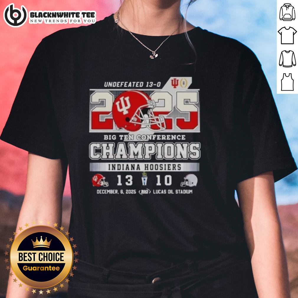 Top Indiana Hoosiers Undefeated Big Ten Conference Champions 2025 T-Shirt - Image 3