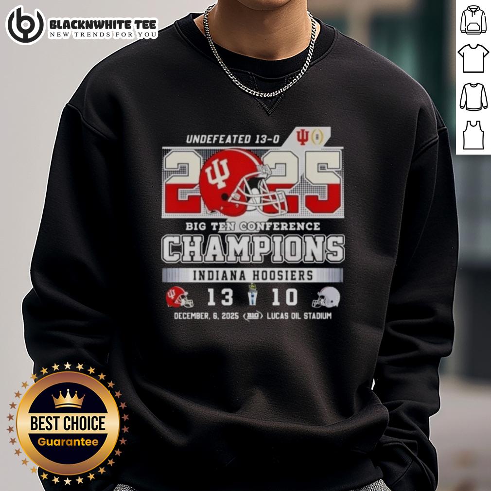 Top Indiana Hoosiers Undefeated Big Ten Conference Champions 2025 T-Shirt - Image 5