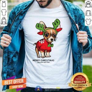 Cute Chihuahua Merry Christmas And Happy New Year Shirt