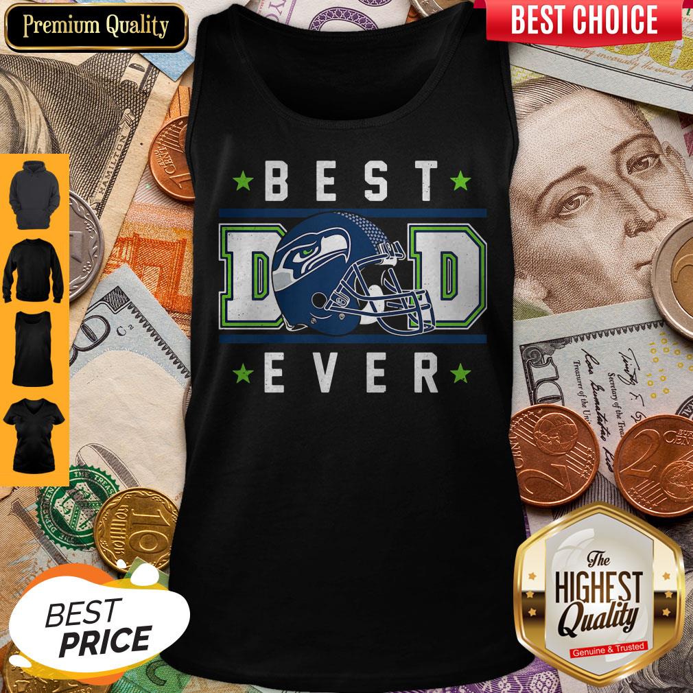 Seattle Seahawks Best Dad Ever Happy Father’S Day Stars Shirt - Image 2