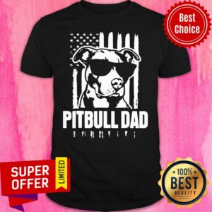 Pitbull Dad Cool American Flag Shirt