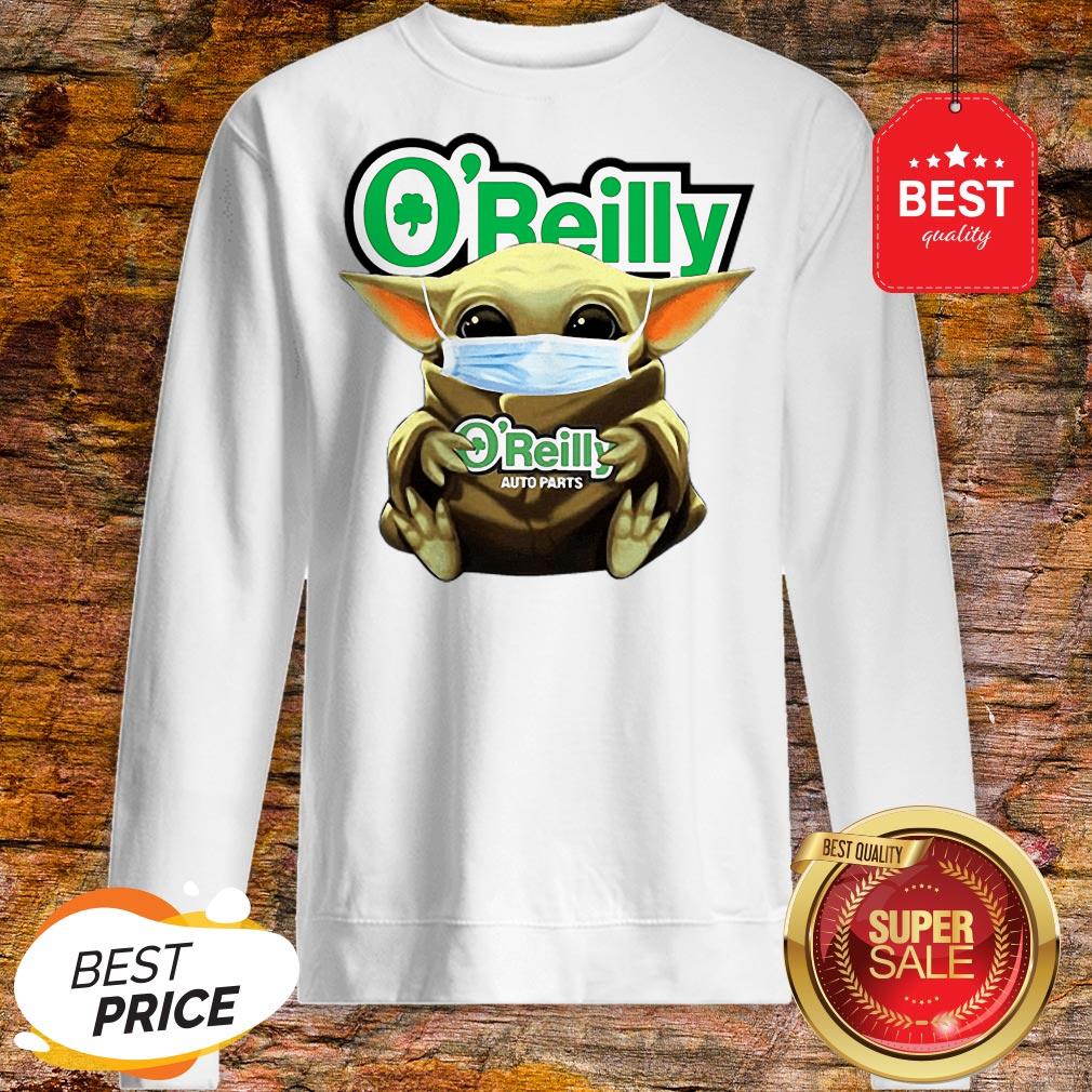 Star Wars Baby Yoda Mask Hug O’Reilly Auto Parts Covid-19 Shirt - Image 4