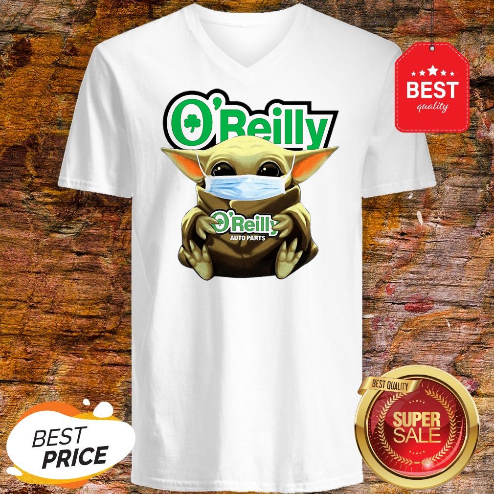 Star Wars Baby Yoda Mask Hug O’Reilly Auto Parts Covid-19 Shirt - Image 2