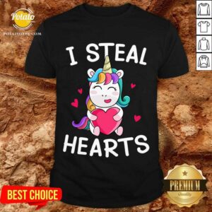 Awesome Valentine’s Day Unicorn Lovers I Steal Hearts Shirt