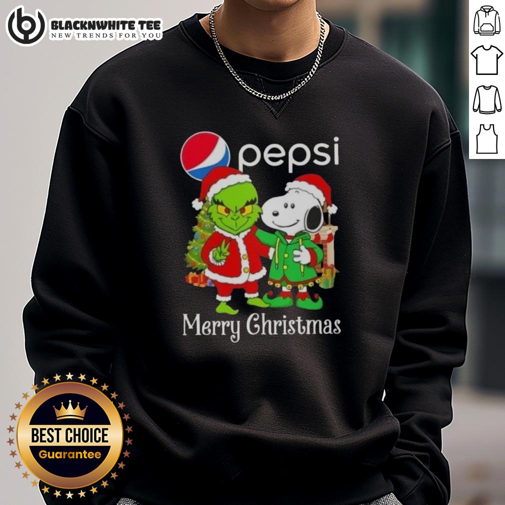 Awesome Pepsi X Grinch And Snoopy Merry Christmas T-Shirt - Image 5