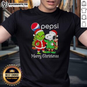 Awesome Pepsi X Grinch And Snoopy Merry Christmas T-Shirt