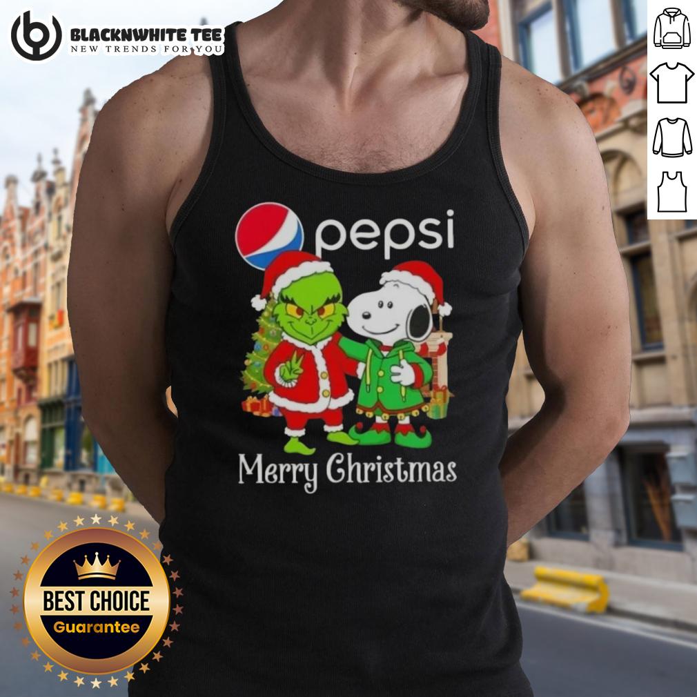 Awesome Pepsi X Grinch And Snoopy Merry Christmas T-Shirt - Image 4