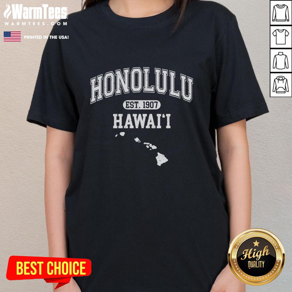 Official Honolulu Hawaii Est 1907 Varsity T-Shirt - Image 3