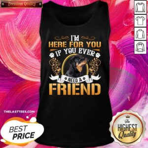 Alternative view of Funny Im Here For You If You Ever Need A Friend Rottweiler Dog Shirt