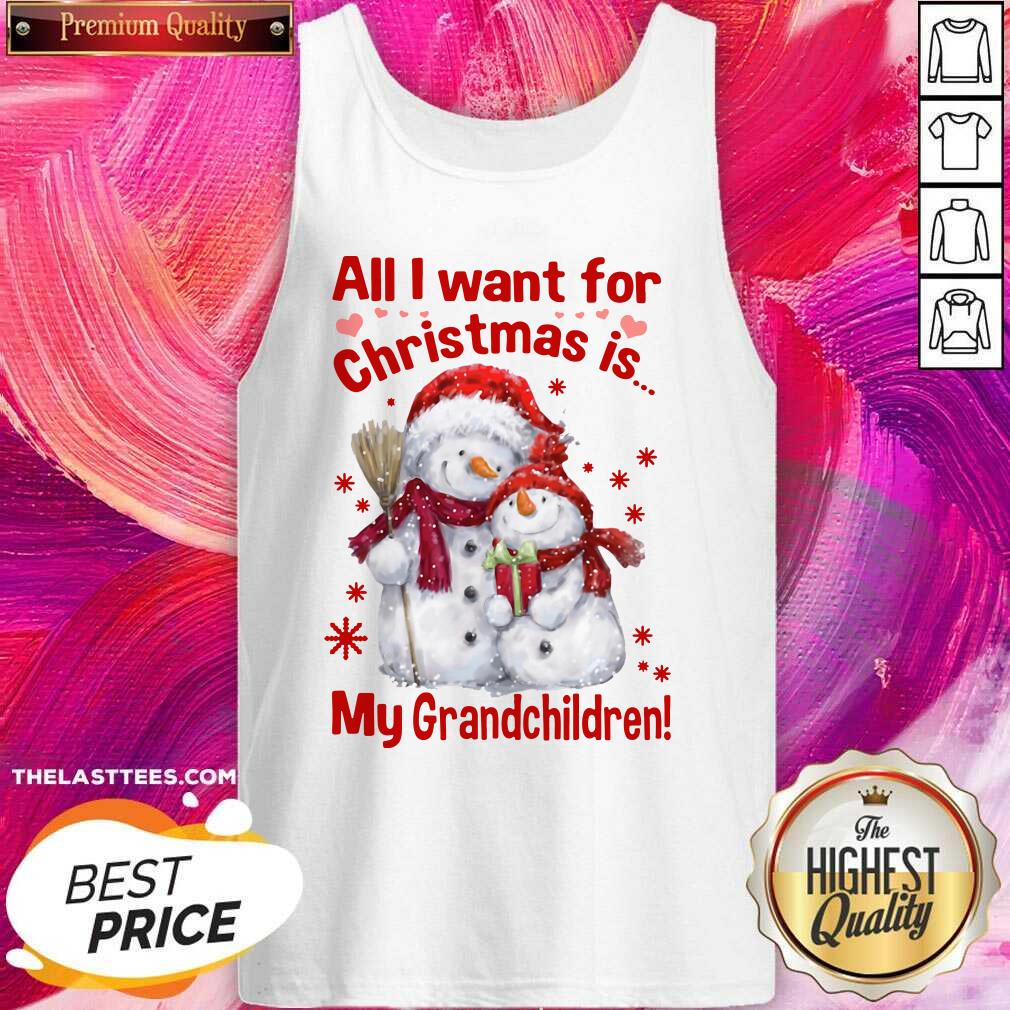 Top Snowman All I Want For Christmas Is My Grandchildren Merry Christmas Shirt - Image 3
