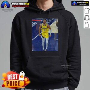 Alternative view of Official Tyrese Haliburton Indiana Pacers Game Frames T-Shirt