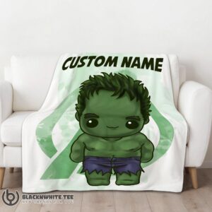 Alternative view of Perfect Pretty Superhero Marvel Avenger Chibi Hulk Blanket Fleece Customized Blanket
