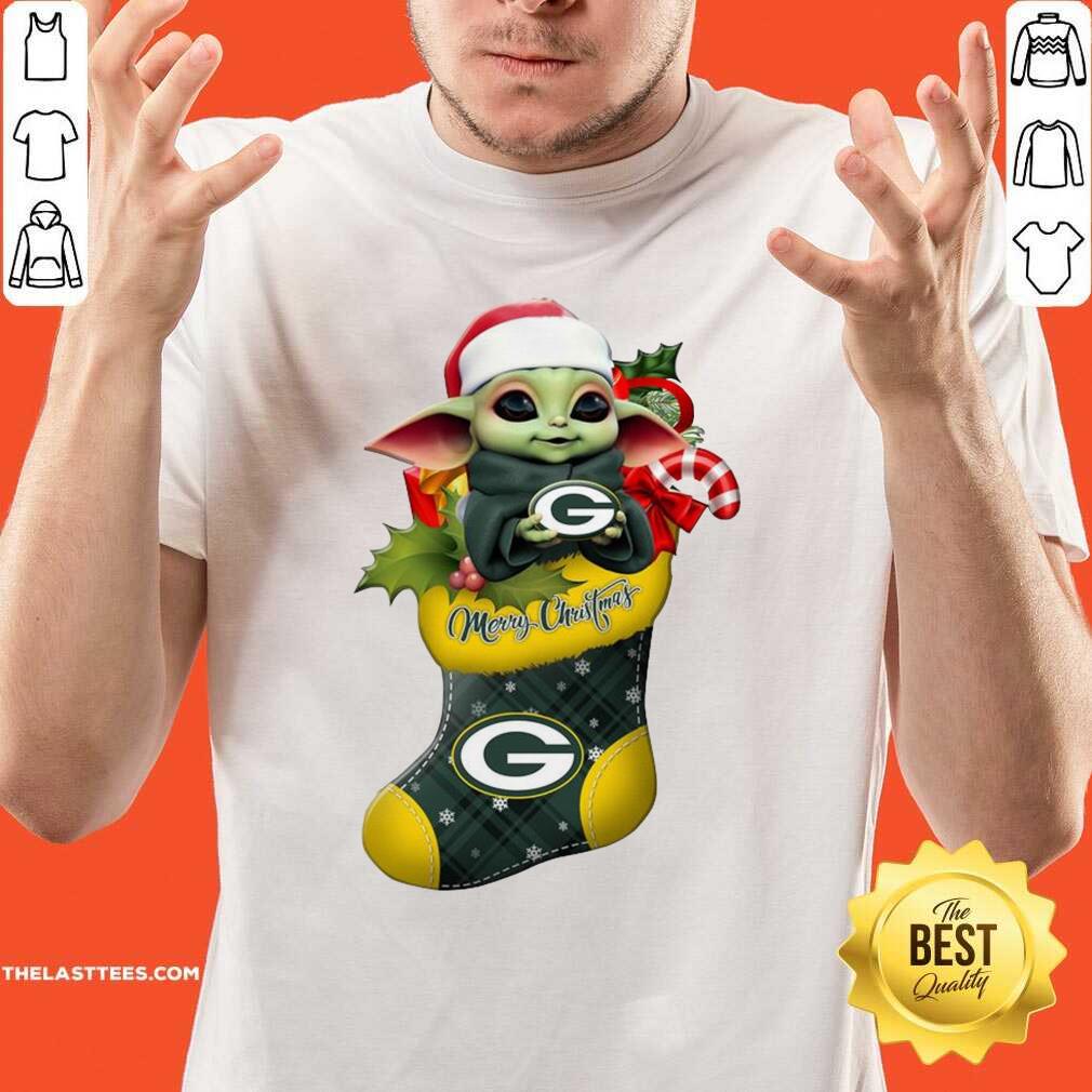 Funny Baby Yoda hug Green Bay Packers Ornament Merry Christmas 2020 Shirt