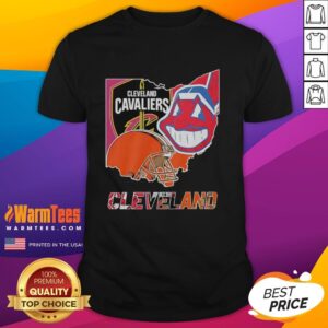 Premium Cleveland Cavaliers Football Symbol Helmet Logo And Map T-Shirt