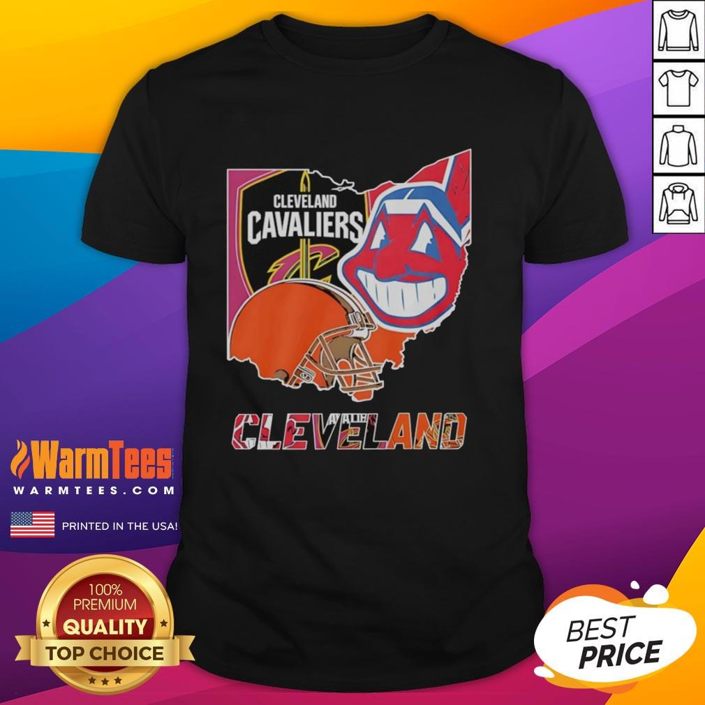 Premium Cleveland Cavaliers Football Symbol Helmet Logo And Map T-Shirt