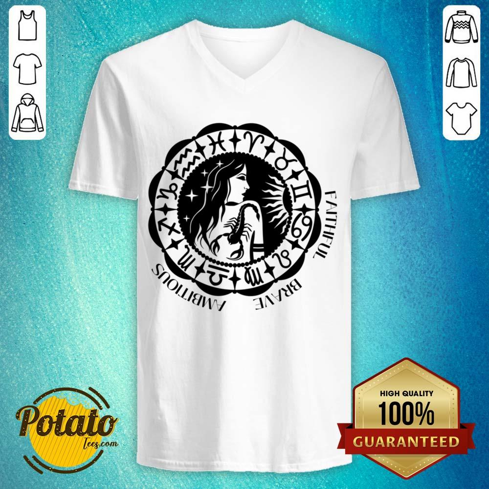 Horoscope Zodiac Sign Faithful Brave Ambitious Shirt - Image 4