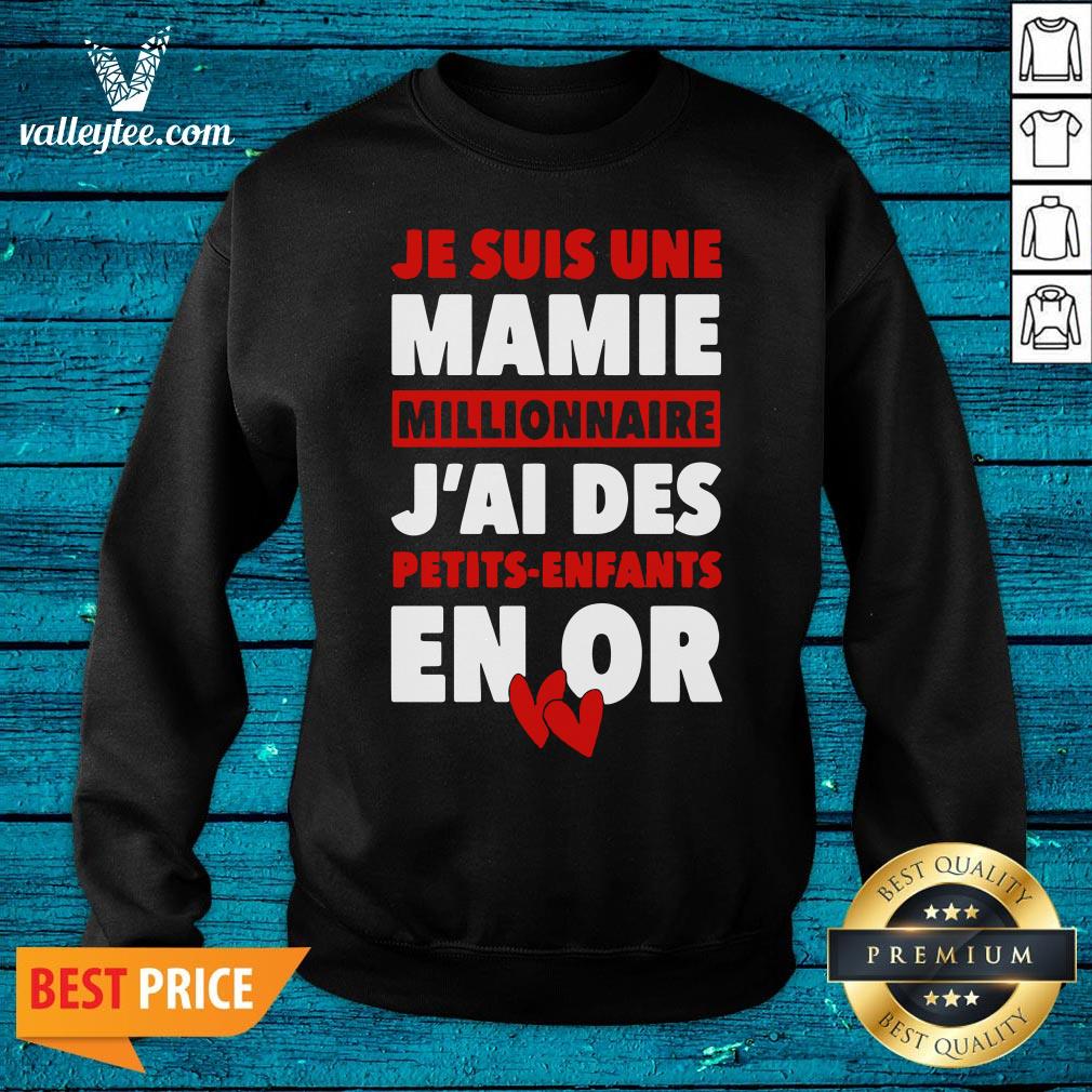 Official Je Suis Une Mamie Millionnaire J'ai Des Petits Enfants Enor Hearts Shirt - Image 5