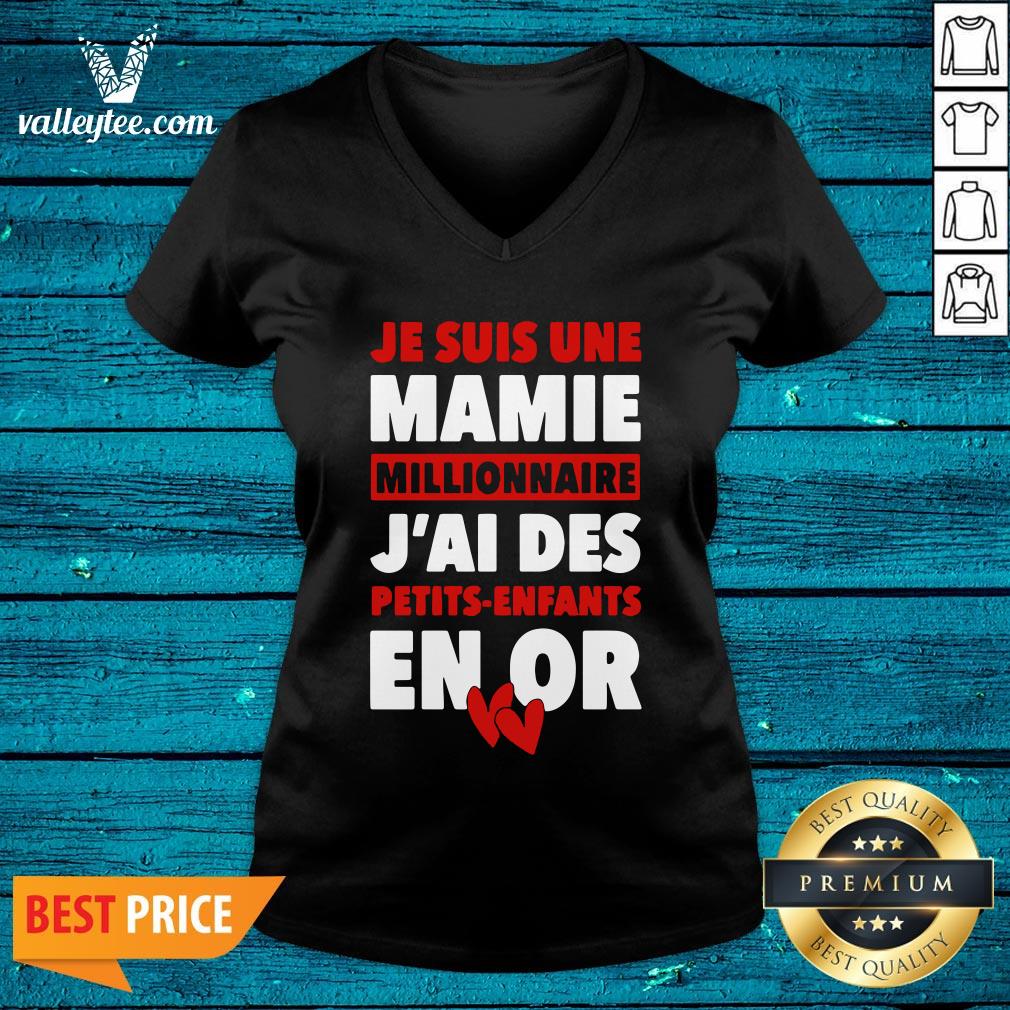 Official Je Suis Une Mamie Millionnaire J'ai Des Petits Enfants Enor Hearts Shirt - Image 3