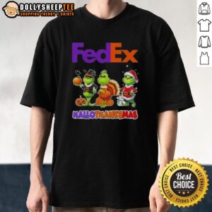 Good Fedex X Grinch Cosplay Happy HalloThanksMas T-Shirt